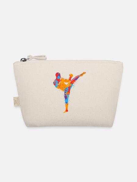 Muay Thai Bunter Kickboxer Kampfsport Kickboxen - Bio-Täschchen - Natur