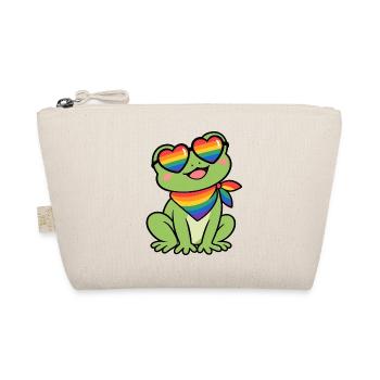 Regenbogenfroschherz-Sonnenbrille - Bio-Täschchen - Natur - Vorne
