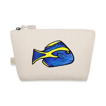 Blauer Kaiserfisch mit gelbem Streifen - Bio-Täschchen - Natur - Vorne