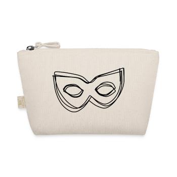Maske handgezeichnet - Bio-Täschchen - Natur - Vorne