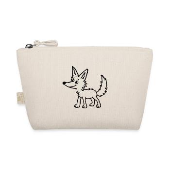 Kindliche Wolf-Kritzelei - Bio-Täschchen - Natur - Vorne