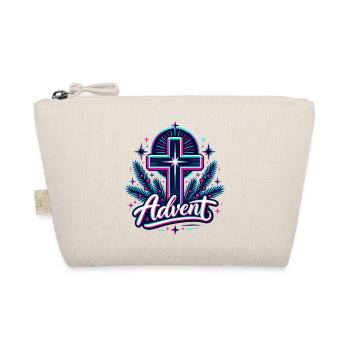Advent Neon Kreuz mit Tannengrün - Bio-Täschchen - Natur - Vorne