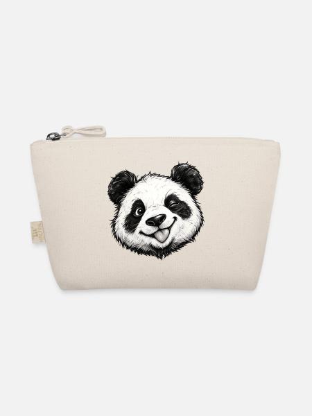 Lustiger Panda-Zunge rausgestreckt, süßer Panda-Liebhaber-Humor - Bio-Täschchen - Natur