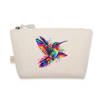 Kolibri – Buntes Neon Graffiti Vogelmotiv - Bio-Täschchen - Natur - Vorne