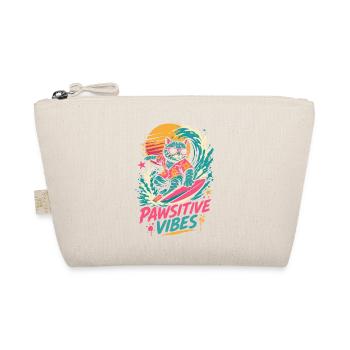 Surfende Katze – Pawsitive Vibes - Bio-Täschchen - Natur - Vorne