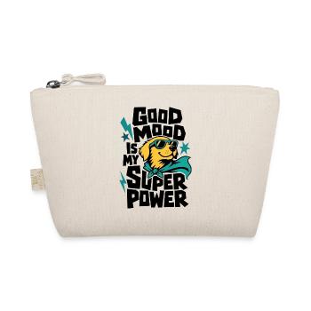 Hund als Superheld – Good Mood Is My Super Power - Bio-Täschchen - Natur - Vorne