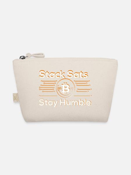 Stack Sats Stay Humble - Bio-Täschchen - Natur
