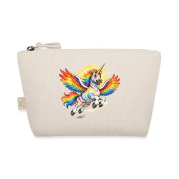 Regenbogen-Einhorn mit Flügeln - Bio-Täschchen - Natur - Vorne
