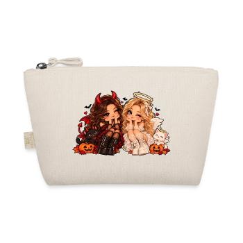 Cute Halloween Witch & Black Cat - Bio-Täschchen - Natur - Vorne