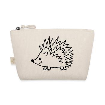 Handgezeichneter Igel – Niedlicher Doodle-Stil - Bio-Täschchen - Natur - Vorne