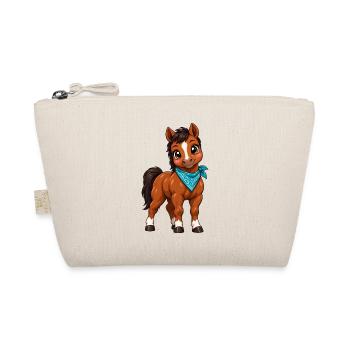 Kawaii Quarter Horse – Süßes Westernpferd - Bio-Täschchen - Natur - Vorne