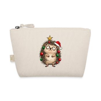 Hedgehog Christmas Tree – lustiges und skurriles Tier - Bio-Täschchen - Natur - Vorne