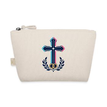 Neon Kreuz mit Lorbeerring - Bio-Täschchen - Natur - Vorne