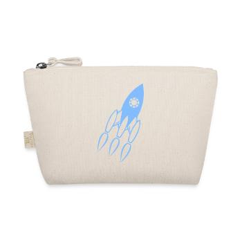 Blau Raketen Silhouette - Bio-Täschchen - Natur - Vorne