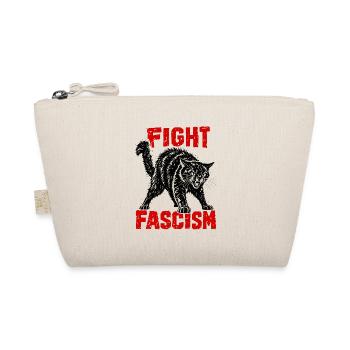 Fight Fascism Katze Antifaschismus Punk Statement - Bio-Täschchen - Natur - Vorne