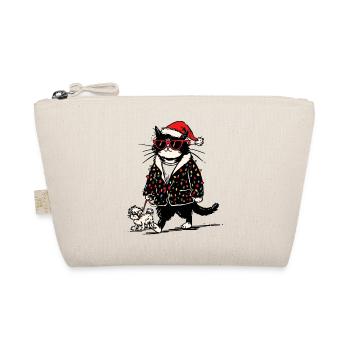 Cool Christmas Lights Cat Walking Dog - Bio-Täschchen - Natur - Vorne