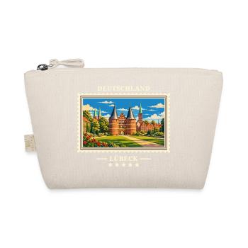 Deutschland Lübeck Vintage Reisemarke - Bio-Täschchen - Natur - Vorne