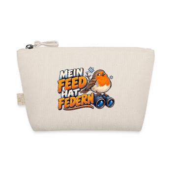 Mein Feed hat Federn – Rotkehlchen im Winter - Bio-Täschchen - Natur - Vorne