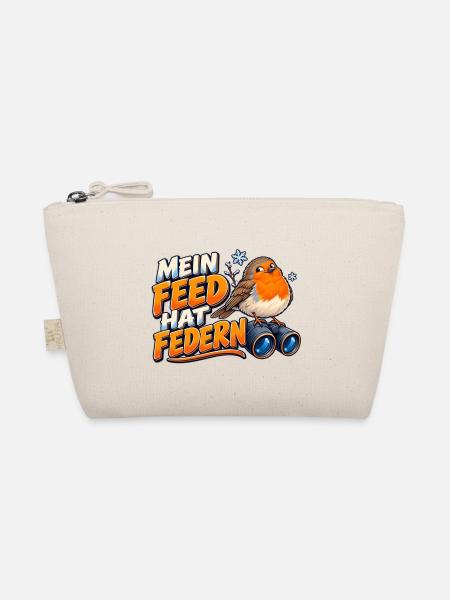 Mein Feed hat Federn – Rotkehlchen im Winter - Bio-Täschchen - Natur