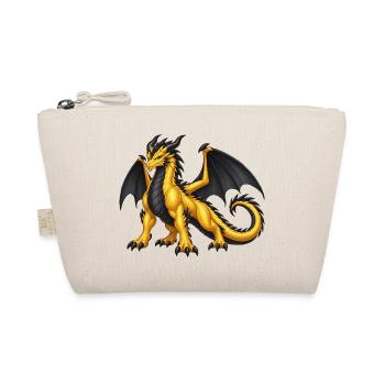 Goldener Drache – Majestätischer Fantasy Drache - Bio-Täschchen - Natur - Vorne