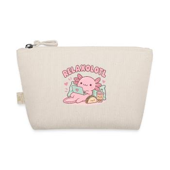 Relaxaxolotl am Laptop - Bio-Täschchen - Natur - Vorne