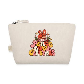 Peace Love Christmas Retro Hippie Weihnachten - Bio-Täschchen - Natur - Vorne