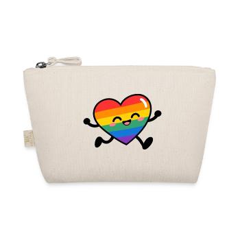 Regenbogenherz-Lächeln - Bio-Täschchen - Natur - Vorne