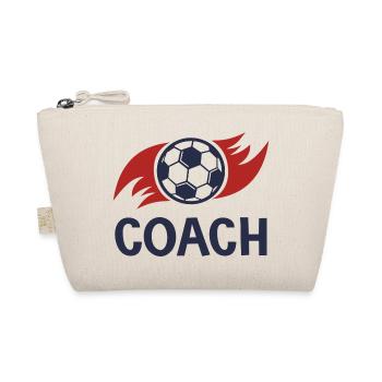 Trainer Papa Fußballduo Vater und Sohn - Bio-Täschchen - Natur - Vorne