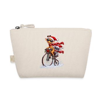 Festliche Penny Farthing Schneefahrt - Bio-Täschchen - Natur - Vorne