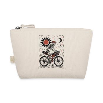 Skeleton Gravel Bike Linoleumschnitt - Bio-Täschchen - Natur - Vorne