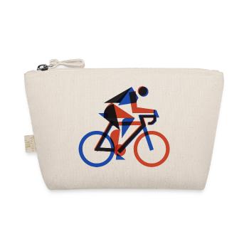 Bauhaus Geometric Cyclist Retro Risograph Art - Bio-Täschchen - Natur - Vorne