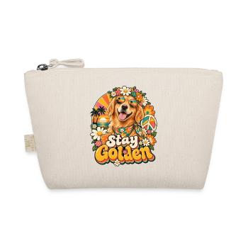 Stay Golden Hund Retro Blüten - Bio-Täschchen - Natur - Vorne