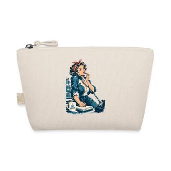 Vintage Geschäftsfrau im 50er Look - Bio-Täschchen - Natur - Vorne