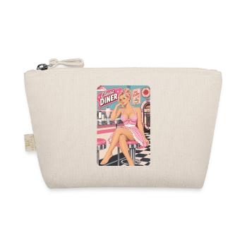 Rockabilly Pinup Girl blond im 50er Jahre Diner - Bio-Täschchen - Natur - Vorne