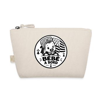 Baby an Bord der Breton Flag Brittany Geburt - Bio-Täschchen - Natur - Vorne