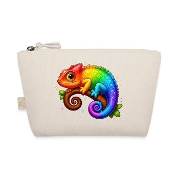 Kawaii Chamäleon Regenbogen Bunt T-Shirt - Bio-Täschchen - Natur - Vorne