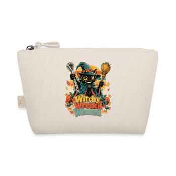 Halloween Hexenkatze Mechaniker Wizard - Bio-Täschchen - Natur - Vorne