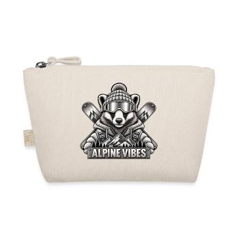 Alpine Vibes – Dachs mit Snowboard und Skibrille - Bio-Täschchen - Natur - Vorne