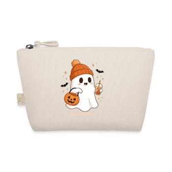 Halloween-Shirts für Frauen Pumpkin Ghost - Bio-Täschchen - Natur - Vorne
