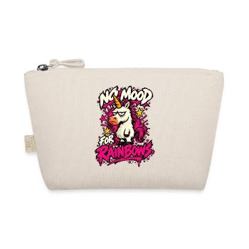 No Mood For Rainbows Lustiges Anti Einhorn Design - Bio-Täschchen - Natur - Vorne