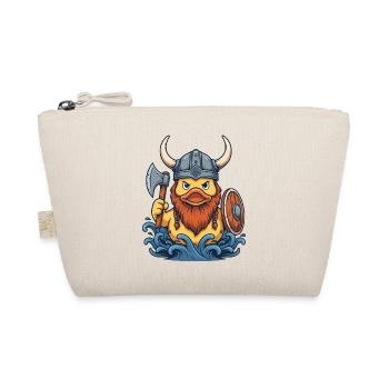 Viking-Ente mit Axt und Wellen - Bio-Täschchen - Natur - Vorne