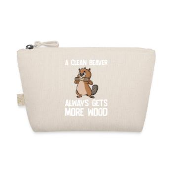 A Clean Beaver Always Gets More Wood Biber Holz - Bio-Täschchen - Natur - Vorne