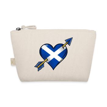 Schottland Flagge Herz mit Pfeil - Bio-Täschchen - Natur - Vorne