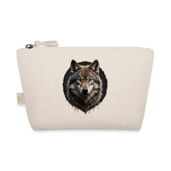 Wolfsblick Digitalporträt - Bio-Täschchen - Natur - Vorne