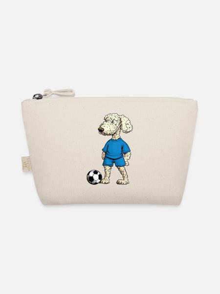Pudel Fussballer Hund - Bio-Täschchen - Natur