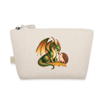 Drache & Igel – Niedlicher Nasenstups im Herbst - Bio-Täschchen - Natur - Vorne