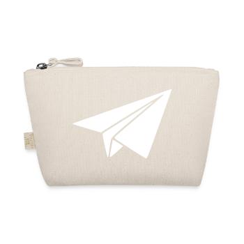Papierflieger Origami Geschenk Pilot Flugbegleiter - Bio-Täschchen - Natur - Vorne