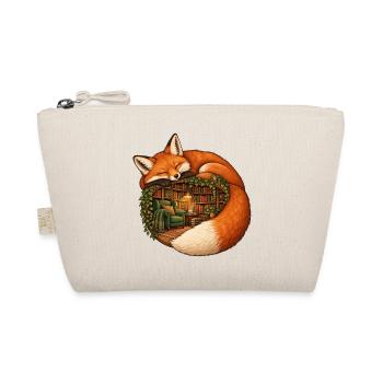 Schlafender Fuchs mit einer gemütlichen Bibliothek - Bio-Täschchen - Natur - Vorne