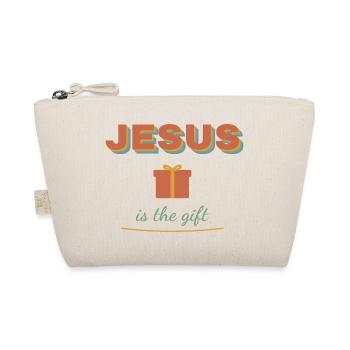 Jesus Is the Gift – Retro Christian Xmas - Bio-Täschchen - Natur - Vorne