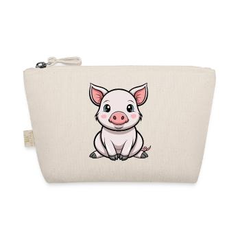 Süßes Baby-Schweinchen - Bio-Täschchen - Natur - Vorne